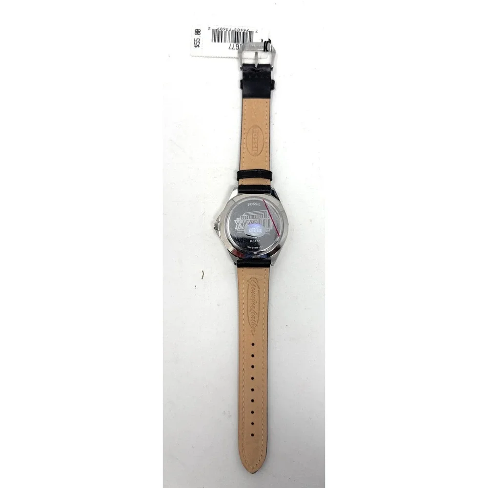 NFL Vintage Denver Broncos Super Bowl XXXIII Fossil Watch‎ with Leather Band